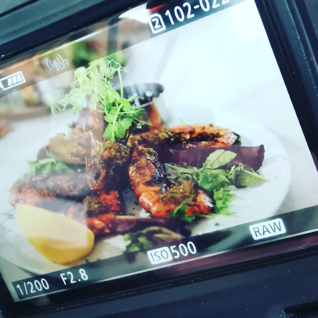 Commercial Photography - Photo of the back of a camera showing a recently taken food photo.